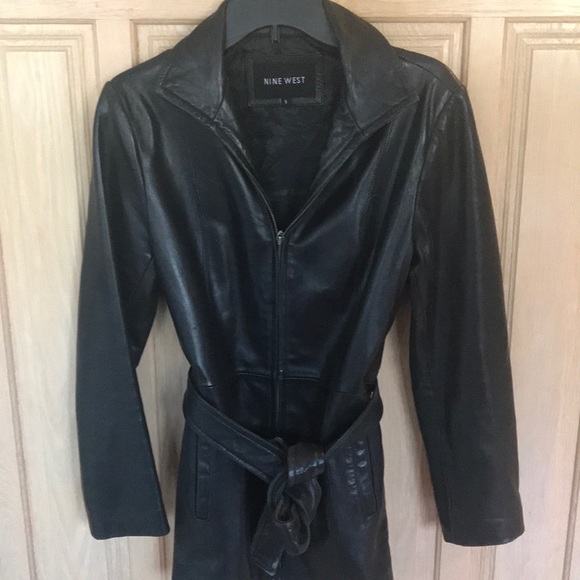 COPY - Nine West belted leather coat. Size Small. - Picture 5 of 5